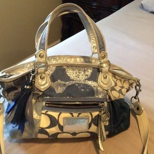 Stylish Gold and Blue Handbag